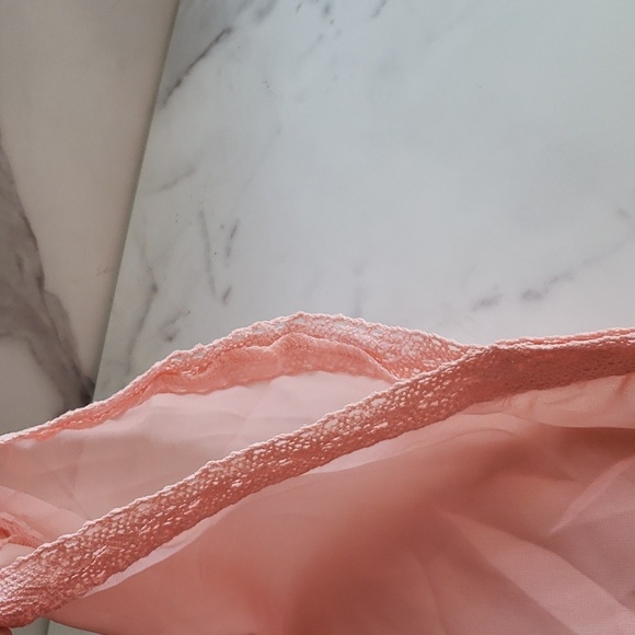 Peach Chiffon and Lace Trimmed Boho Oversized Pullover SwimSuit Cover Up OSFM - Picture 8 of 11